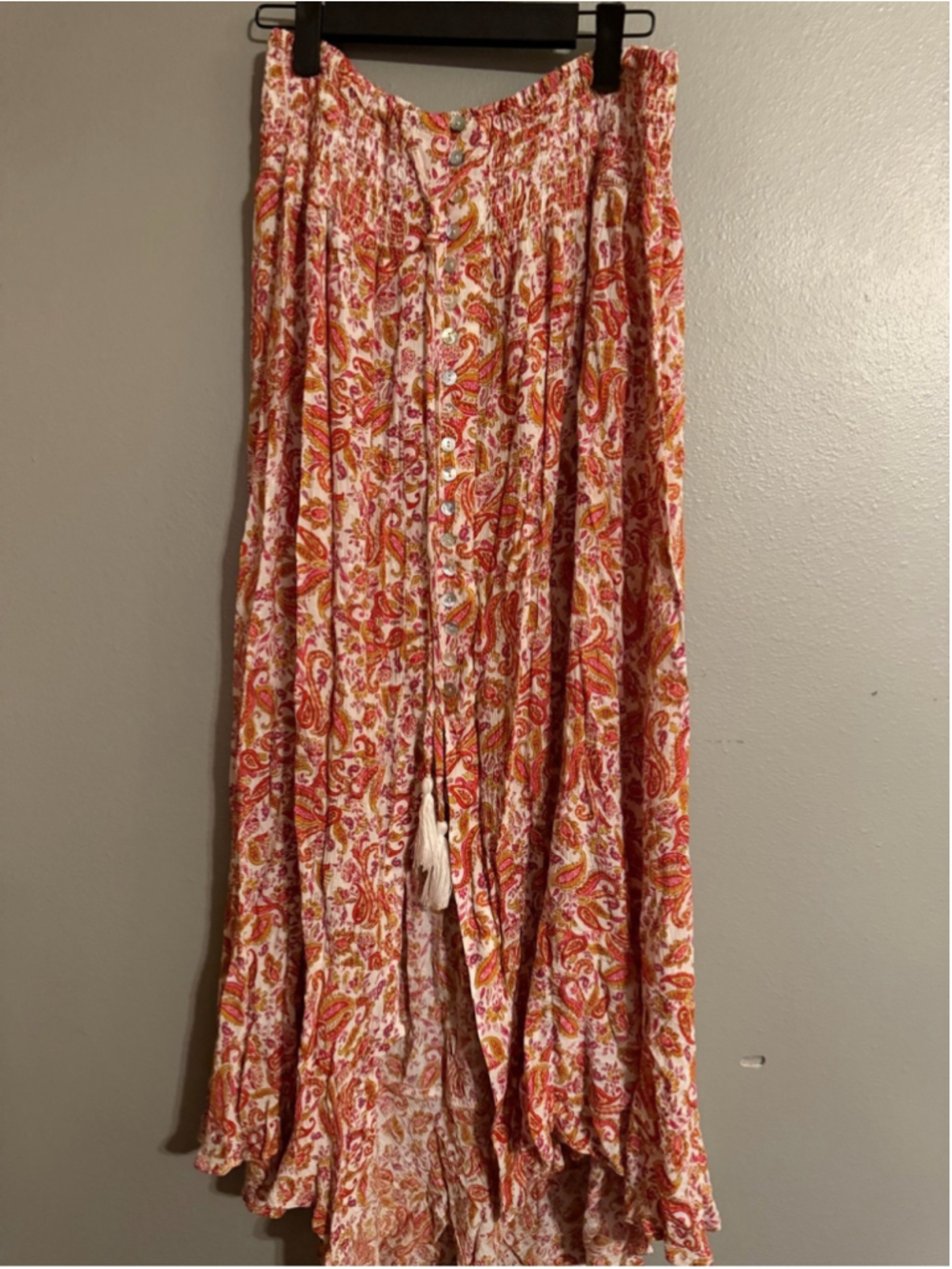 Rachel Zoe Paisley Maxi Skirt Smocked Waist Boho Cottagecore